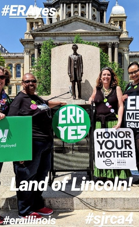 ErinLEddy1's tweet photo. @MelangeDanceCo @HillaryClinton @SenateDems @HouseDemocrats @Senatorspearman @SenDuckworth @SenatorCardin @SenatorDurbin @AAUW @nwlc @NationalNOW @ACLU @womensmarch @oliviawilde @O_Magazine @Oprah @violadavis @GloriaSteinem 📢🙌💖⭐🇺🇸

Yaaassss! 

#Illinois just became the 37th state to #RatifyERA! 

We are one day closer to guaranteed rights for #AllWomen in the US Constitution - now, ONE MORE STATE must #PassTheERA! 

All eyes on #NorthCarolina!📢

#EqualRightsAmendment #ERA #H102 @ERA_NC #NCpol https://t.co/7Ykz2e7nMv
