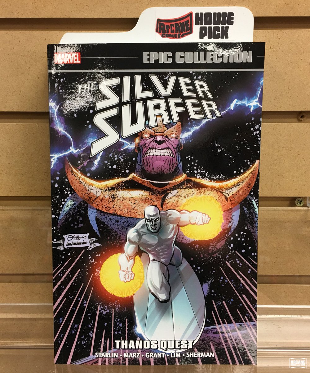 ArcaneComics's tweet photo. Arcane’s Guest Staff Pick: Stephen selected The Silver Surfer Epic Collection: Thanos Quest from #JimStarlin, @ronmarz, #AlanGrant, #EdSimmons, #RonLim, #JimSherman, #JackSparling, et al. Out on @Marvel. https://t.co/waCJJ1d1DX #ncbd https://t.co/BR9OXVFev6