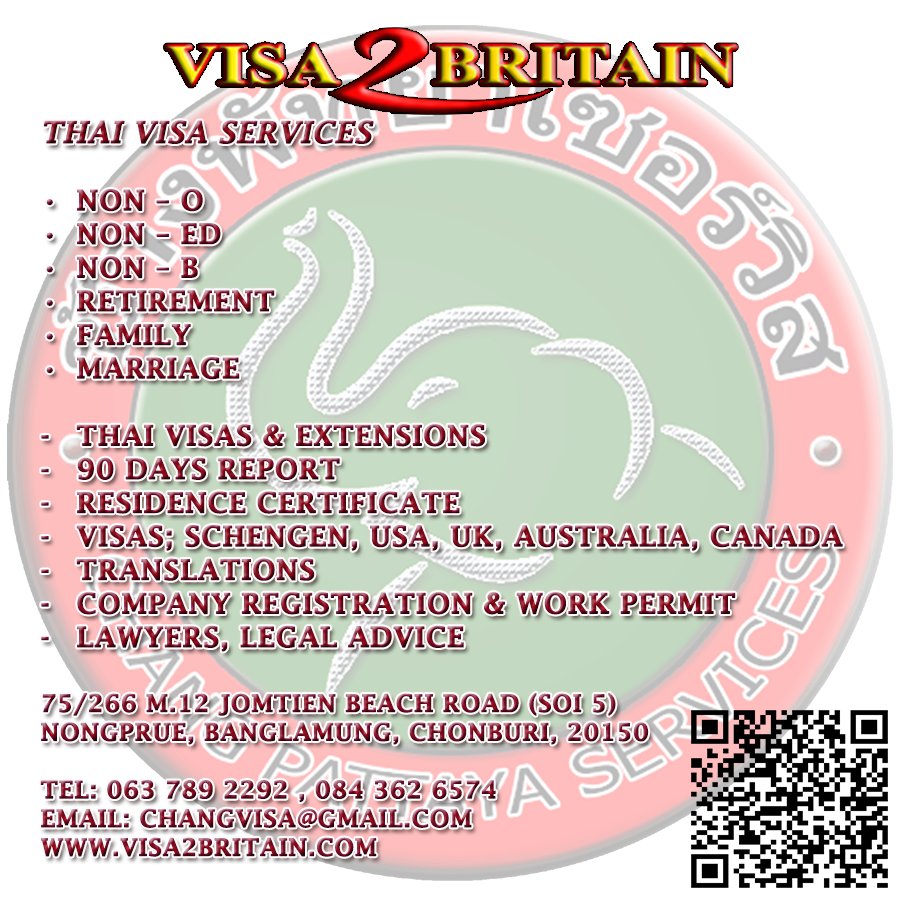 visaservicespty's tweet photo. Visa2Britain &amp; Chang Pattaya Services, For more than 20 years of experience &amp; good services offered, what can you ask for?

Contact us: 063 789 2292, 084 362 6574
75/266 M.12 Jomtien Beach Rd Soi 5 Nongprue, Banglamung, Chonburi, 20150
changvisa@gmail.com
https://t.co/kQ8N7vnRgh https://t.co/xoxVFK9XBP