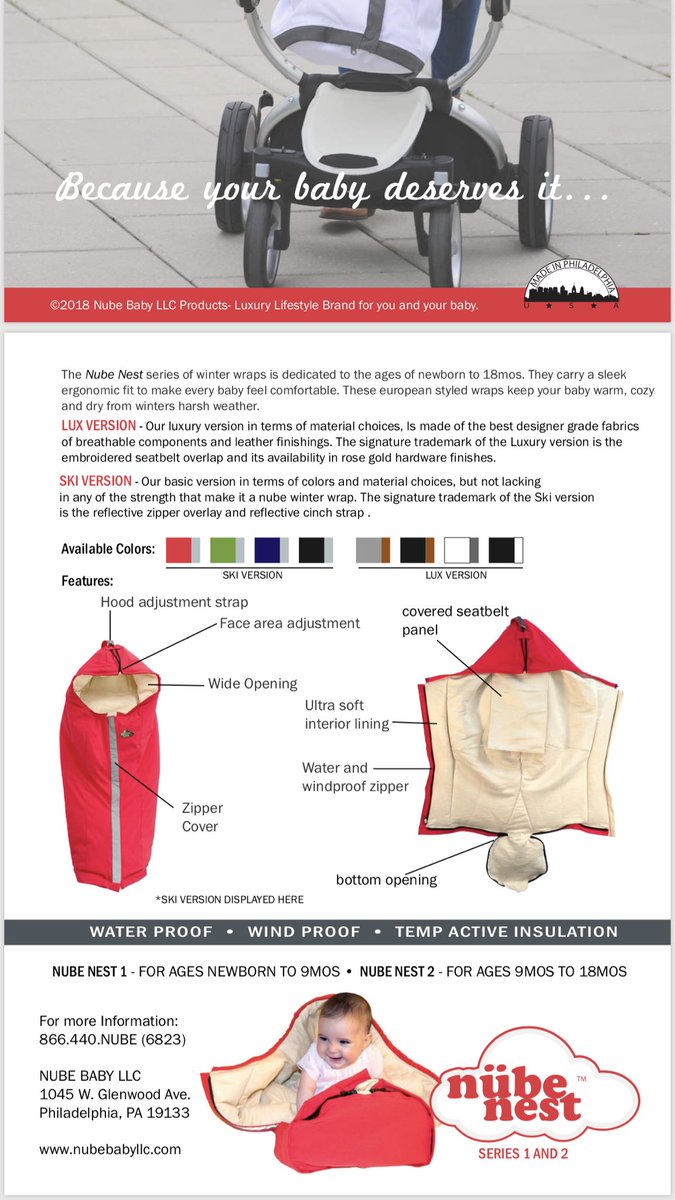 The new Nubenest and hideaway winter wraps from 0-5 years old, available at Nubebabyllc.com