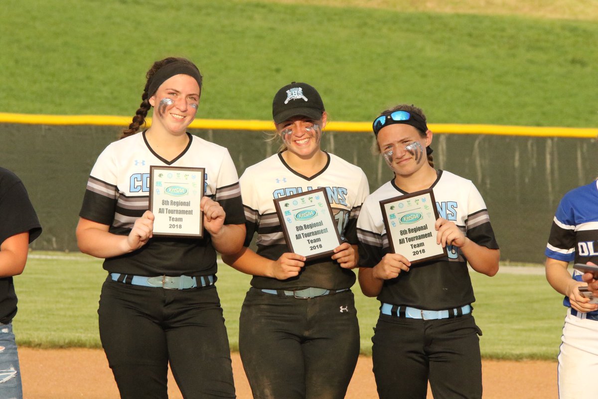 Titan Softball 8th Region All Tournament Team members.
(LtoR) Paige Oldham, Cassie Rannells, Chloe Hammond)
#LetsGoTitans <a href="/CollinsSoftball/">Collins Titans Softball</a>