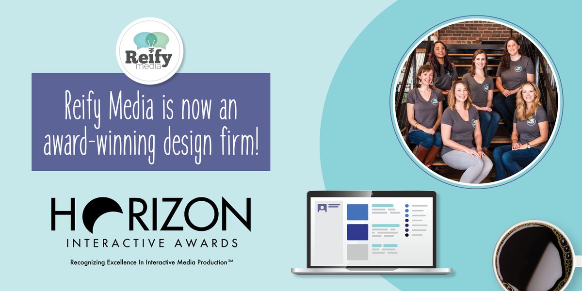 ReifyMedia's tweet photo. Your Reify Media team is now an award-winning design firm! We received two @HorizonAwards for interactive design. So proud to see our team's work recognized in this way. https://t.co/UR39Cp2tco
#goteam #lovewhatwedo #reifyit #teamReify #webdesign #graphicdesign https://t.co/GqzuZt4AK1