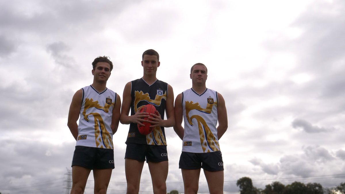 caulfieldgs's tweet photo. The 2018 1st Football Indigenous jumper was designed in collaboration between staff, students, incl Luke Egan (left), &amp; a Wurundjeri elder. It reflects the land CGS stands on. More info can be found on our Facebook and Instagram. #Caulfield2018 #ReconciliationWeek #Wurundjeri https://t.co/wamElK7TMC