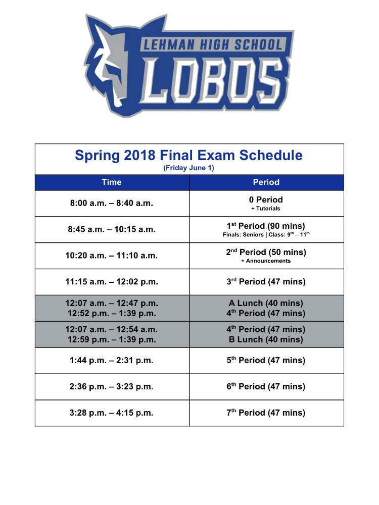 LoboClassof2018's tweet photo. Schedules for Thursday &amp; Friday https://t.co/Vh9ksQckvA
