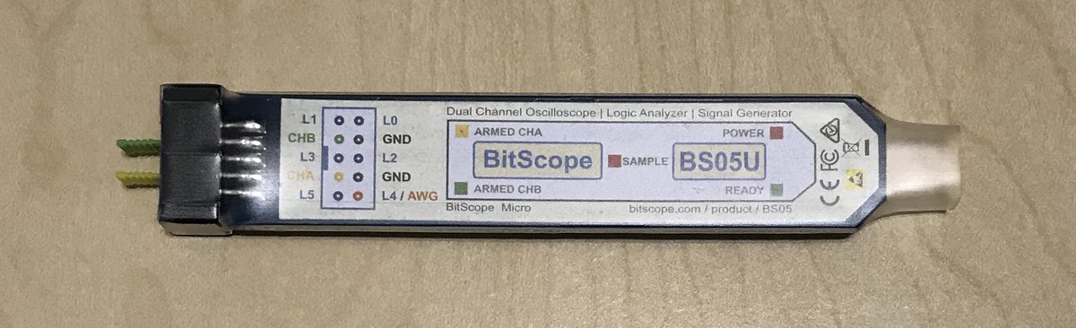 keith_developer's tweet image. This little device is going on over 3 years old and still has its place on my workbench.  I mainly use it for analyzing serial logic.  @BitScopeDesigns  #BitScope  #ValuableTools  #ProtocolAnalyzer  #STEM  #EngineersToolbox  #Robotics