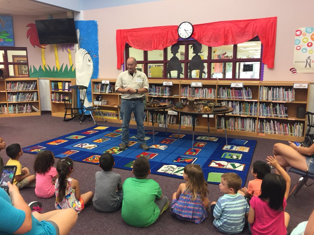 DebraCadena's tweet photo. Ss enjoyed Dino George!🦖🦕 They loved learning all about the facts! Very entertaining! @NISDRabaES #rabainspired #eccppcd #dinosaurgeorge https://t.co/1WjrUZkVxz
