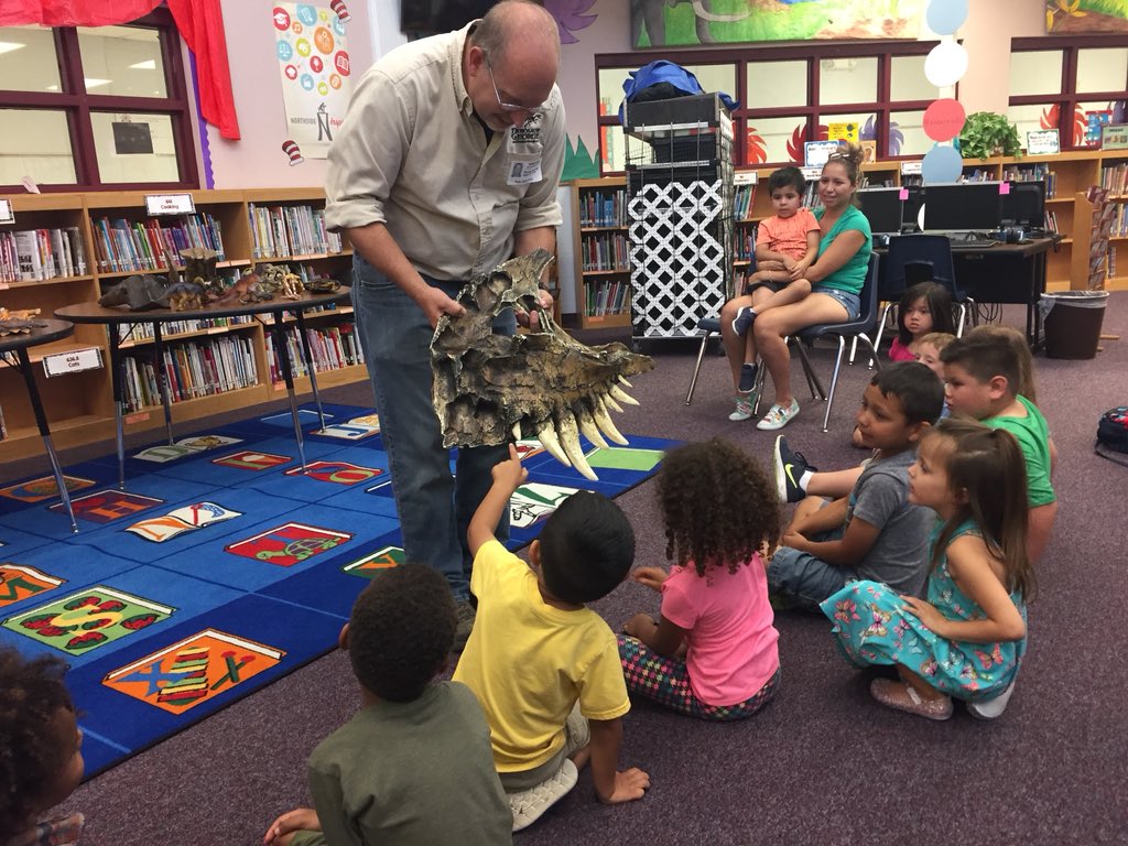 DebraCadena's tweet photo. Ss enjoyed Dino George!🦖🦕 They loved learning all about the facts! Very entertaining! @NISDRabaES #rabainspired #eccppcd #dinosaurgeorge https://t.co/1WjrUZkVxz