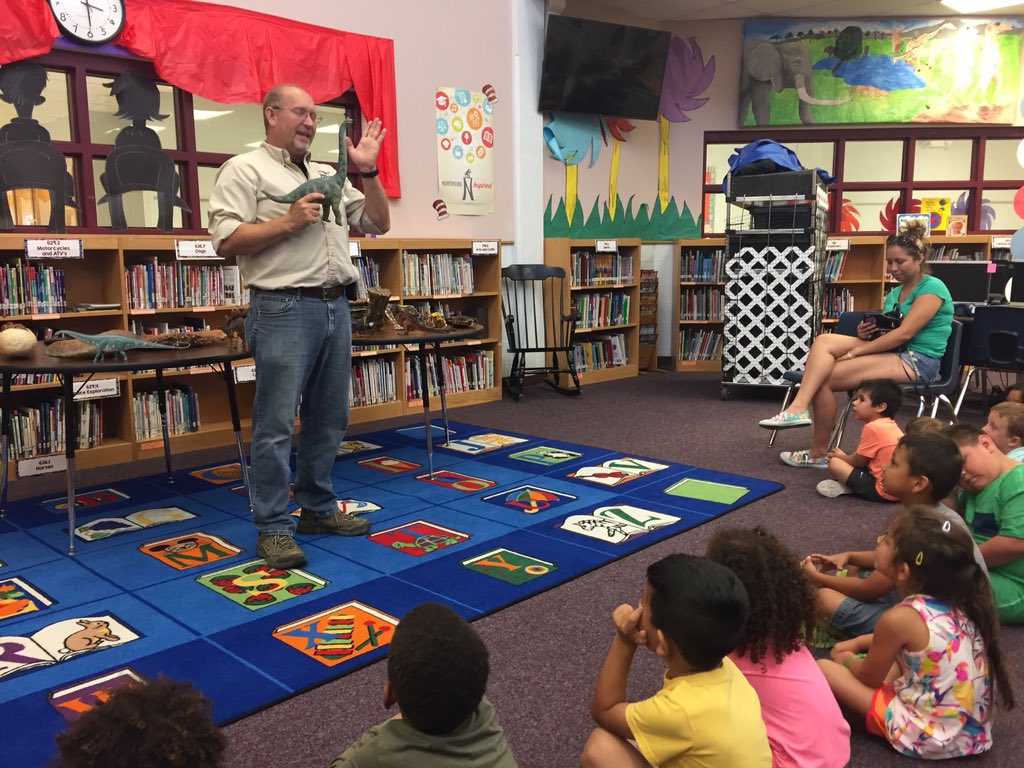 DebraCadena's tweet photo. Ss enjoyed Dino George!🦖🦕 They loved learning all about the facts! Very entertaining! @NISDRabaES #rabainspired #eccppcd #dinosaurgeorge https://t.co/1WjrUZkVxz