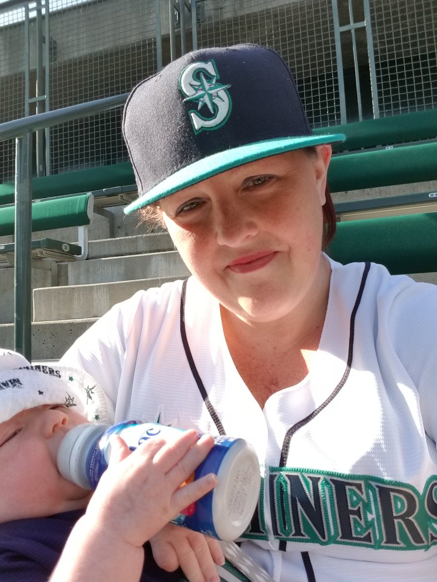 cafeduck's tweet photo. Enjoying the view in the @BigMapleGrove with my littlest of 2 @Mariners fans taking in their first game. #whereiroot #TrueToTheBlue https://t.co/jc7aFlhozo