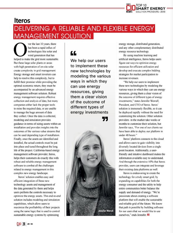 IterosInc's tweet photo. We're excited to announce that Iteros was just named a Top 10 Smart Energy Solution Provider by Energy CIO Insights Magazine! Click here to read the full article (page 24). https://t.co/e1tAyLrKyC https://t.co/tdsysMjRDE