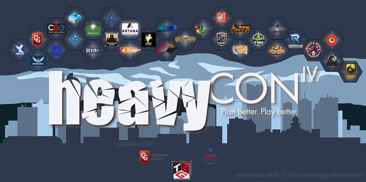 HeavyCardboard's tweet photo. Now that #HeavyCon18 has come to a close, we wanted to take a minute to thank all of the publishers that donated games so our attendees could go home with awesome games. Thank you to all of you! (1/3) https://t.co/aXUPsXm6l6