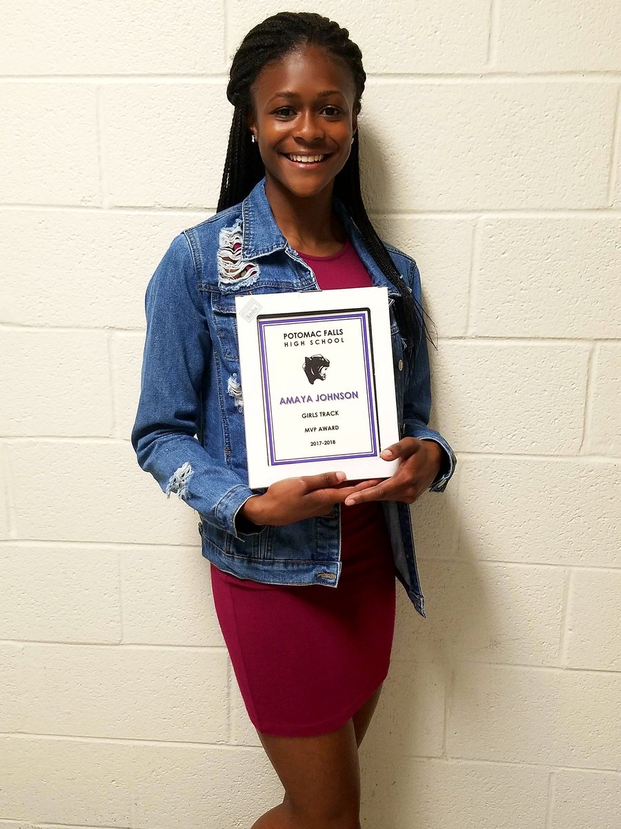 JamilaWanza's tweet photo. Congrats to Amaya Johnson @AmayaJ_Track for bringing home the 2017/2018 Girls Track MVP!  Wishing you all the best at the State Meet this weekend!! @PFannouncements https://t.co/cA6zWl8xit