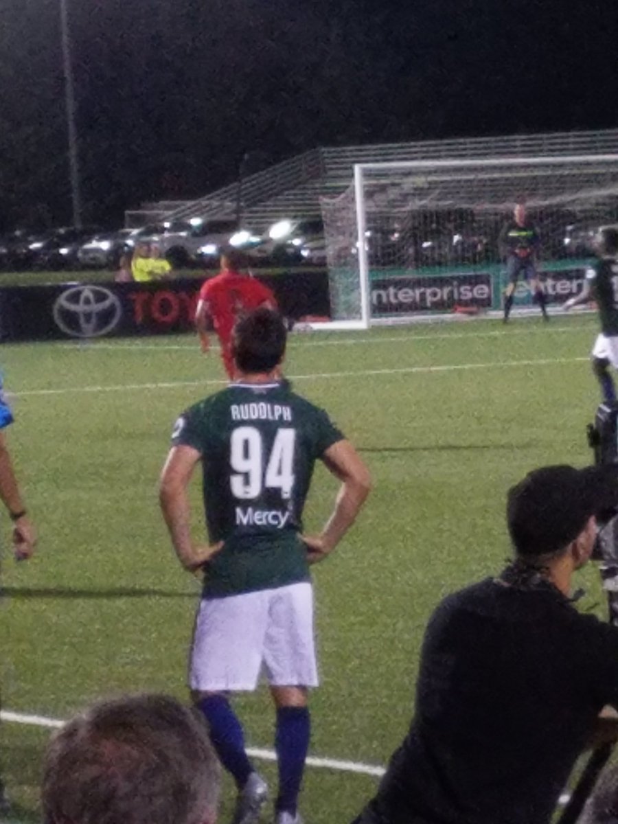 RealLife_STL's tweet photo. 30 seconds after this picture was taken, Seth Rudolph scored. Maybe he's the spark we need? Phoenix Rising holds a 3-1 lead over Saint Louis FC. https://t.co/P8AGYoFQFy