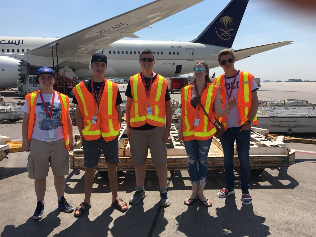 AviationHC's tweet photo. Thank you Russ and Jason and Jason for a great learning experience @TorontoPearson #experientiallearning #aviation @HolyCrossPTBO Aviation #SHSM https://t.co/rVzllNAlhD