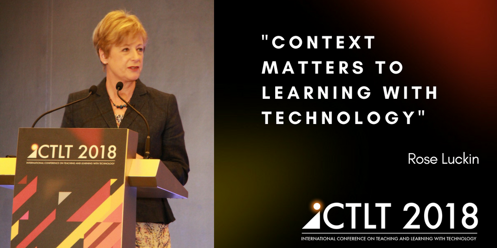 iCTLT18's tweet image. Context matters to learning with technology - Rose Luckin @Knowldgillusion #ictlt18 #ictlt2018 #edtech #edsg #edchat