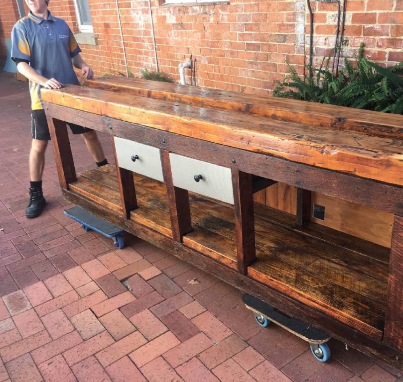 A beautifully handcrafted 50 year old entertainment unit that was part of a move for our amazing Guildford clients. 
Thank you Mr and Mrs Adams for being so fantastic to deal with!