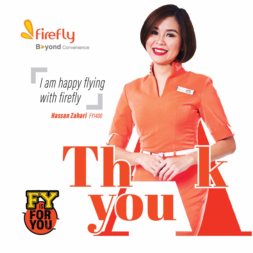 FireflyAirlines's tweet photo. Thank you for flying with us! Fly Firefly today and let our crew welcome you with their smiles! #FlyFY #FlyFirefly #truemalaysianairline #valueformoney https://t.co/sqDEF5SJwV