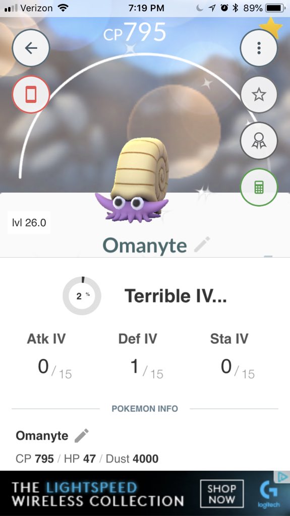 jchuchechavez's tweet photo. Wow, I really just caught one of the worst IV shinies ever! #PokemonGO #omanyte #shiny #imshiny https://t.co/mDPriLR8Gs