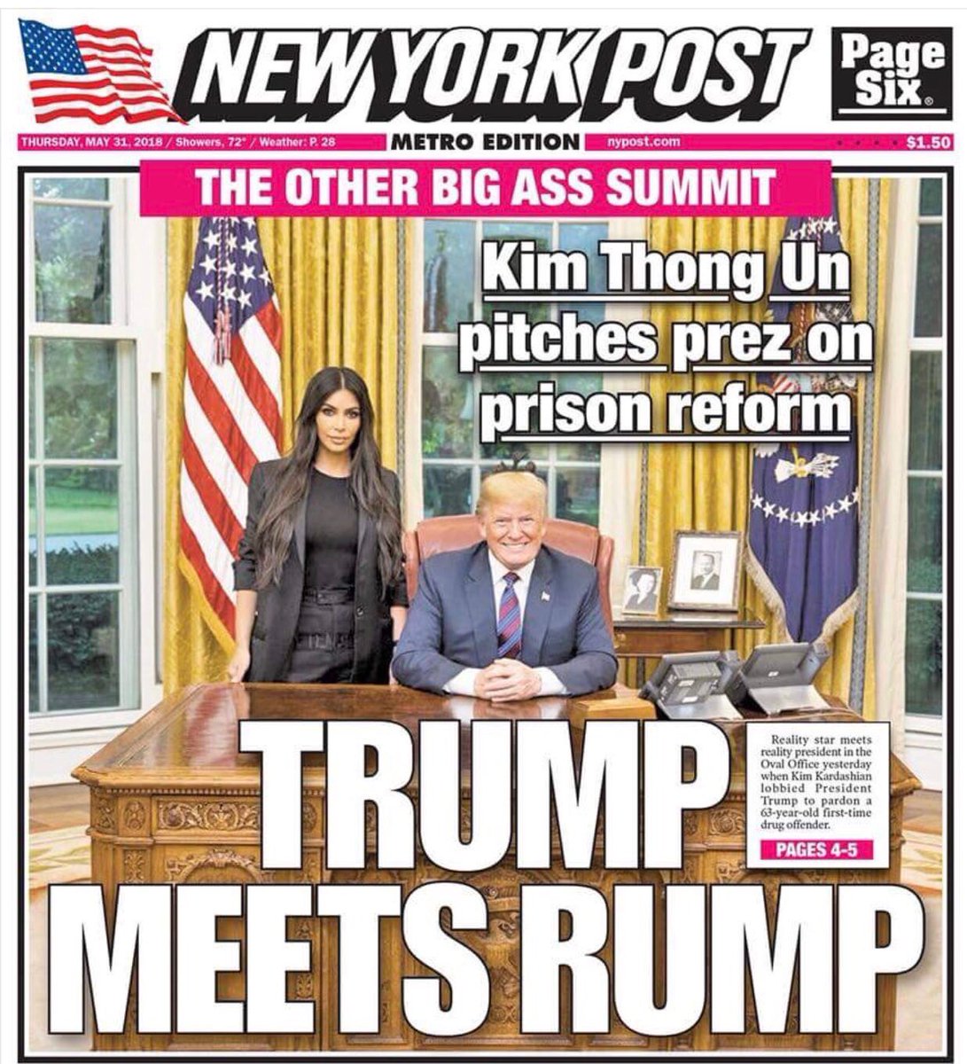 realDonald_Rump's tweet photo. Great Honor 2 meet @realDonaldTrump  today also had guest appearance by @KimKardashian thanks @nypost for the coverage. #MAGA #trumprump https://t.co/Xysz7x73wc