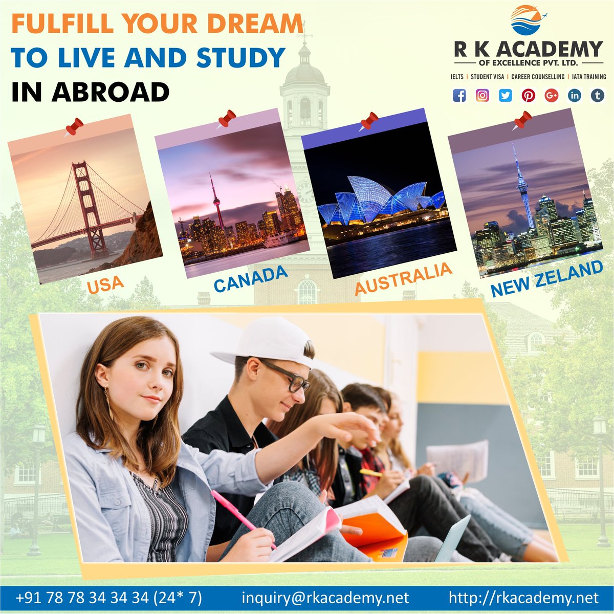 rkacademy_net's tweet photo. Want to #study_abroad ? Get expert advice and information on colleges, courses, exams, admission, #student_visa, and application process to #study_overseas.
Visit: https://t.co/uSRPLOsMIZ
#Study #Abroad #OverseasEducation #Overseas #RKAcademy https://t.co/FUtRVYZMdh