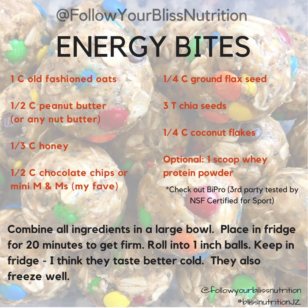 BLISSipe #2: Energy Bites! One of my all time favorite snacks- convenient and balanced.