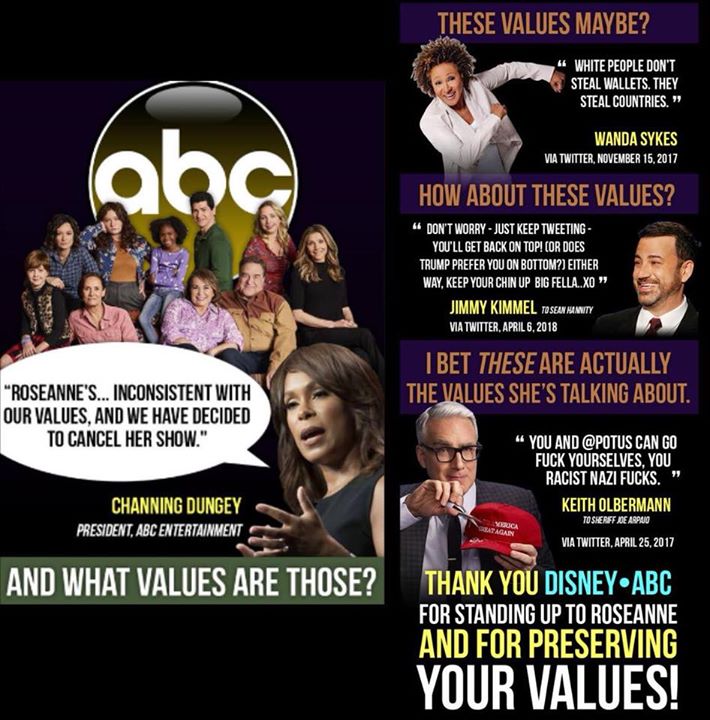 TheFedPaper's tweet photo. While Roseanne created her own troubles the hypocrisy is stunning. https://t.co/gpGti7CBap