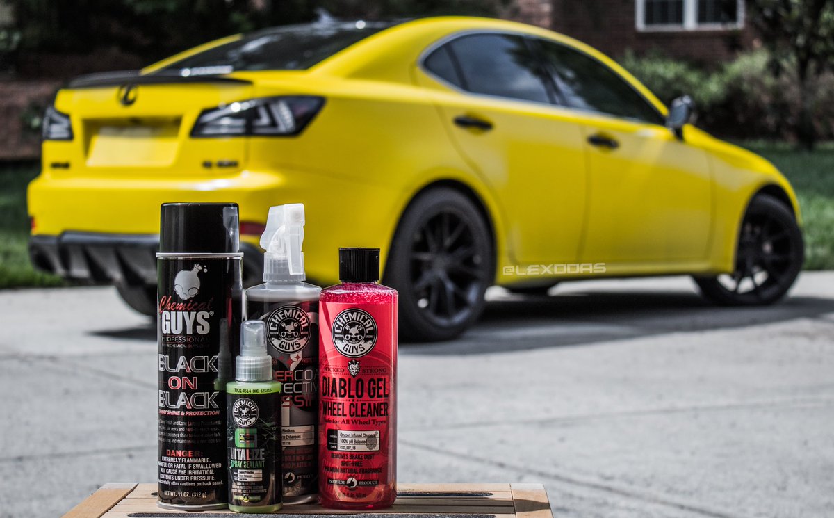 LexDDas's tweet photo. Purchased some awesome @chemicalguys products today at @detailgarage704 to keep my rims, black trim, and interior as clean as my dip! | #Lexus #LexusIS #LexusLove #LexusCustom #DipYourCar #ChemicalGuys #Car https://t.co/mrf3OqhO6x