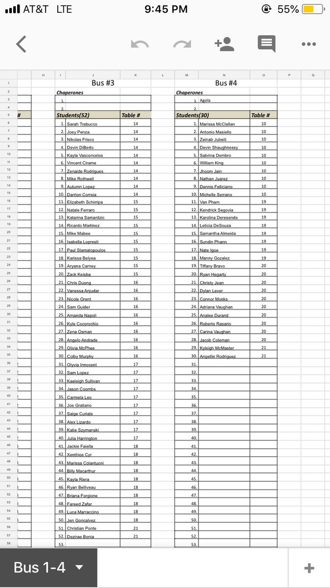 These are the bus list’s for prom! Please retweet &amp; remember what bus you’re on!!