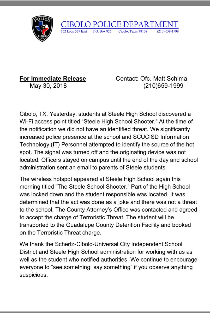 tracksmackdawn's tweet photo. I love that my kids school doesn’t screw around! Good job #SteeleHighSchool...what an idiot this kid is. https://t.co/CrQkgGJfSs