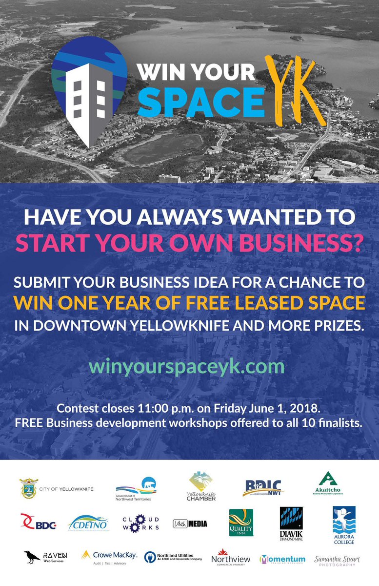 RWSyk's tweet photo. Hurry up only two days left to enter the #winyourspaceyk contest!  You can win a free website from yours truly along with lots of other cool stuff! @OurYellowknife @YKChamber https://t.co/ArH6h8OU5E