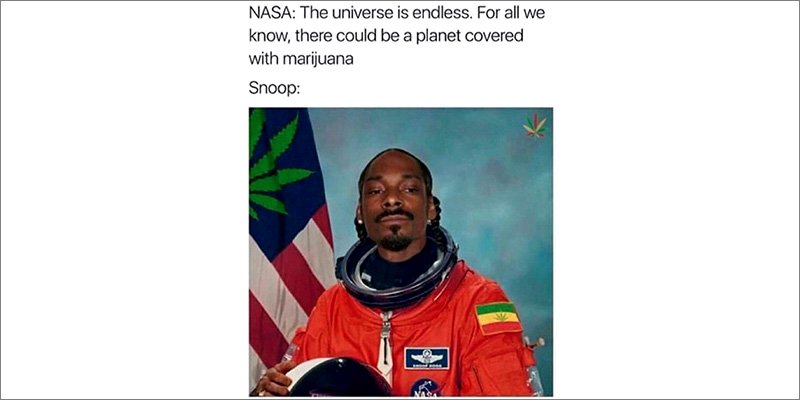 cheapweedca's tweet photo. Who said Snoop cant be an astronaut? https://t.co/FRG3WzCBmz