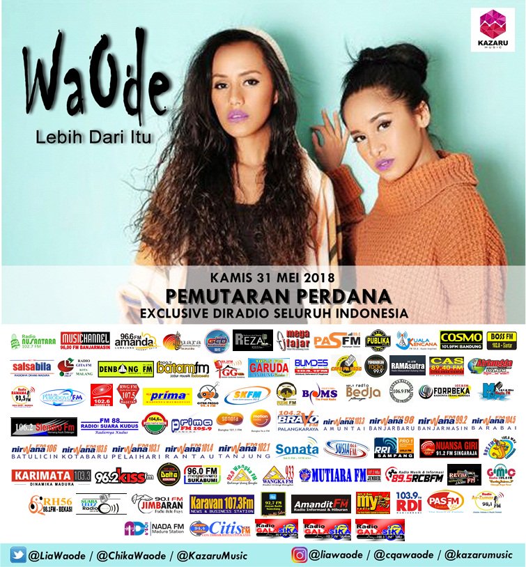 radiocosmo's tweet photo. manco #IndoCosmo yuk, sekarang bkl ada pemutaran serentak single anyar dari WaOde - LEBIH DARI ITU pastinya msh ditemenin juga sama @ShantyNurAisyah sampe siang nanti.. soook aaahh...

cc : @LiaWaode @ChikaWaode @KazaruMusic @DennyPromotion 
MD : @yanyanapriza https://t.co/zZCYc7N1nI