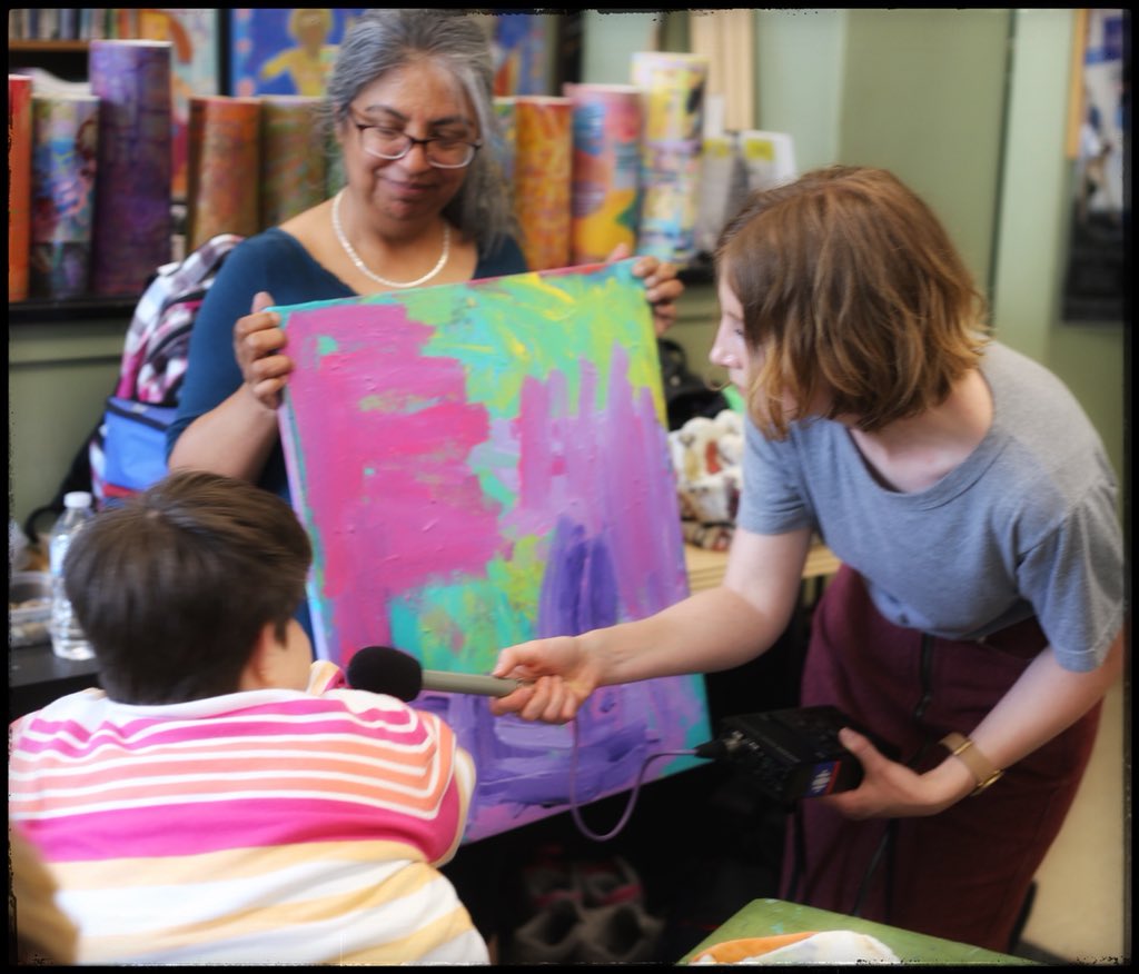artspace613's tweet photo. Thank you again @OttawaMorning, @CBCOttawa &amp; @jessarunciman 4 stopping by @BeingStudioOtt ahead of #BeingBuildingGrowing, the community-building art event on @DoorsOpenOttawa (June 3) by @artspace613, hosted by @allsaints_ottawa - w. @beingstudio_ott #verbal #laurawood++ #collabs https://t.co/D5l3tuR4D9