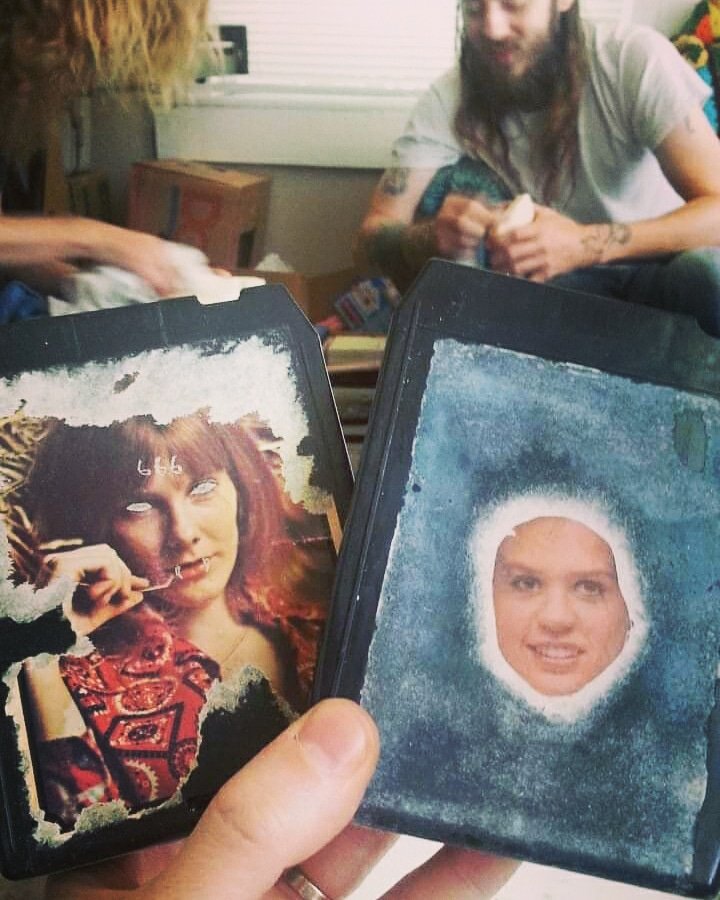 To break up the monotony of scrubbing labels the guys got creative. What do you think? Should we record the Ghost album, slap the labels over them, and etch "666" and "Osmond" somewhere on the shell so a lucky random #Ghost fan will know they have it underneath?