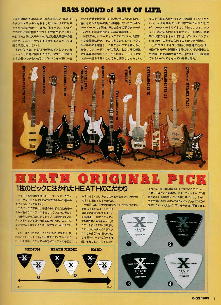 ②の① #HEATH の #機材 #BASS SOUND of #ARTOFLIFE #GIGS 1993/2 No