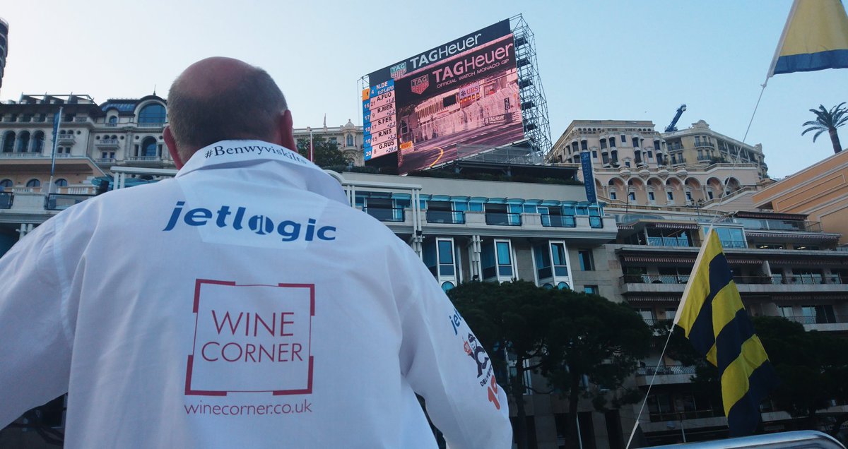 Colin from @KiltAds watching the big screen action during a tense #F1 #monacoGP @jetlogic #jetcard #privatejet @WineCorner1 #winecellardesign and our kilt manufacturers and suppliers @BenWyvisKilts