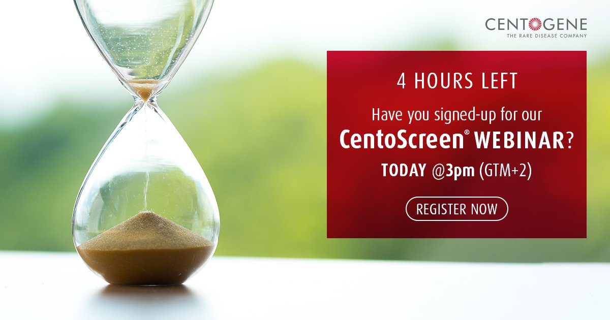 Centogene's tweet photo. Don’t miss the chance to learn about #carrierscreening for high risk variants accountable for rare #recessivediseases hosted by, Chief Scientific Officer, Prof. Bauer. Spots are limited! https://t.co/idqXCyQZu0
#NGSpanel #GeneticInheritance #KnowledgeIsPower #CentoWebinars https://t.co/JeIPLutirn