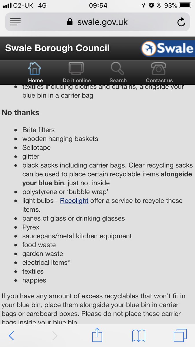 Ruthmarch's tweet photo. @SwaleCouncil why are stickers being put on blue bins and not emptying them at all? Does not say on website no plant pots? https://t.co/wIM2mqjLAY