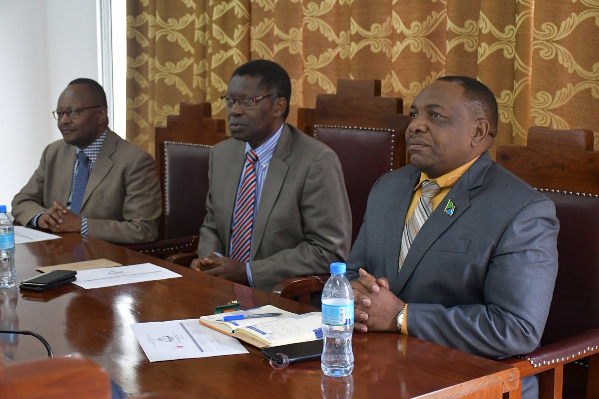 NM_AIST's tweet photo. The Chairman of NM-AIST Council, Prof. David Mwakyusa introducing the  newly appointed VC, Prof. Emmanuel J. Luoga, Prof. Anthony Mshandte as  DVC for Academic, Research and Innovation  and Prof. Charles Lugomela as  DVC for Planning, Finance and Administration, on 23rd May 2018 https://t.co/CmpbJO1rm3