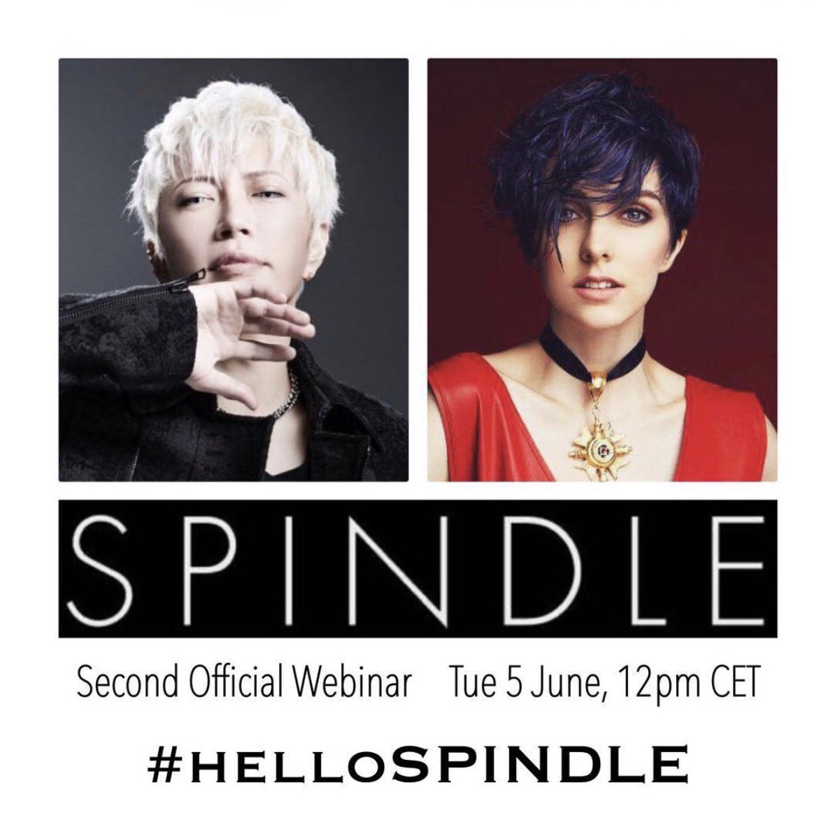 GacktItalia's tweet photo. [ENGLISH] Get ready for the new #SPINDLE webinar with #GACKT and Lina! Post your question to SPINDLE your social media using the hashtag #helloSPINDLE, then share a screenshot of your post in their official Telegram group (https://t.co/XCmAlvQ5B7). #GACKTItalia @SpindleZone https://t.co/8dvDpf1VcR