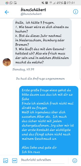 Junge was stimmt den mit dir nicht?! Solche Anfragen l&ouml;sche und meld ich demn&auml;chst umgehend ! https://t