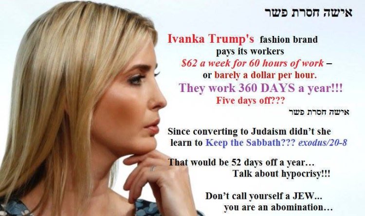 She is her father’s child. Money is her God. Greed is here mindset. Judaism is her cross, which she drags behind her in the mud.....