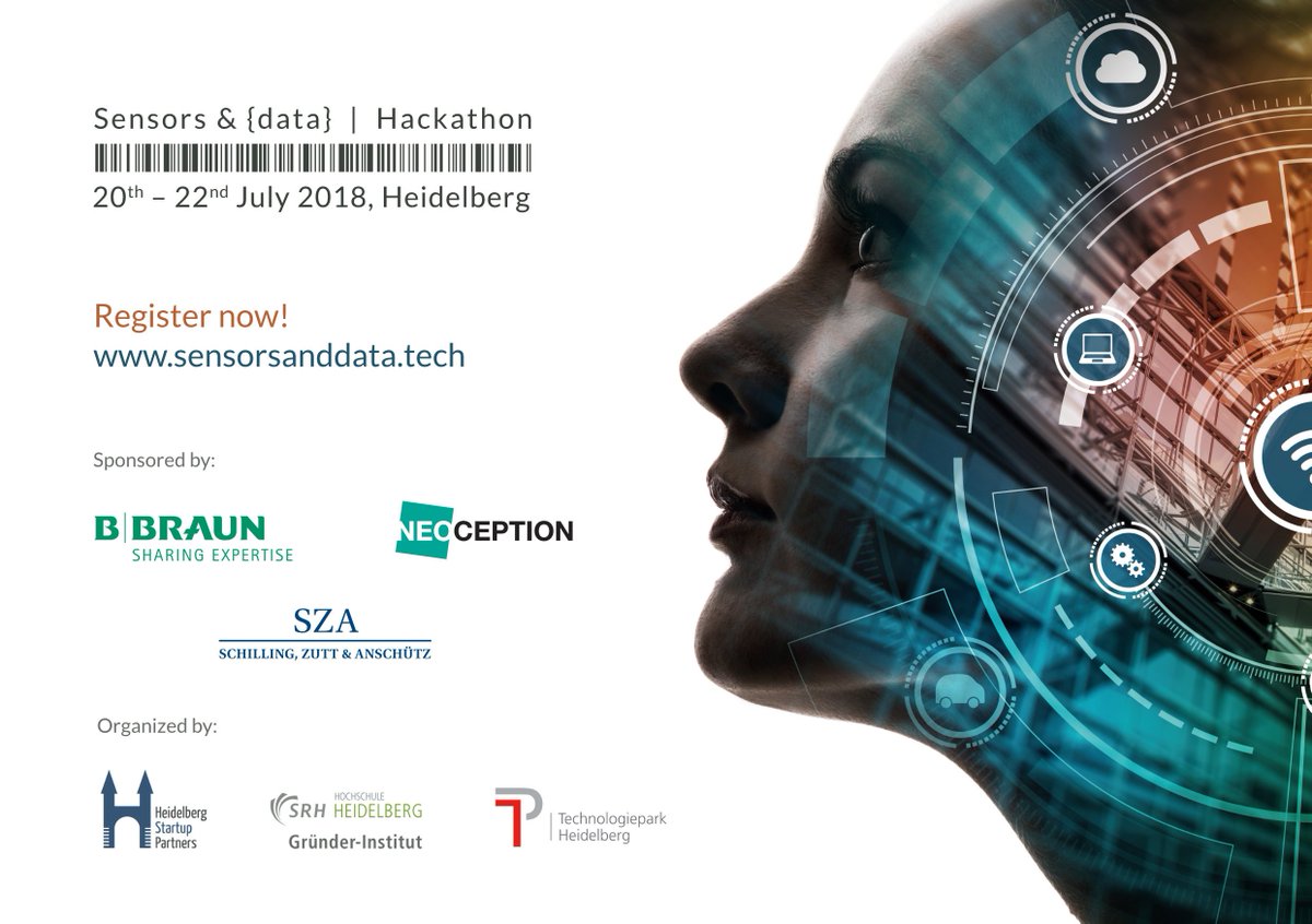 HDStartup's tweet photo. Wegen dem Feiertag haben wir die Super-Early-Bird-Phase für unseren Sensos &amp; {data} | Hackathon bis Montag verlängert!
Wenn Ihr Euch für datengetriebene Geschäftsmodelle und Sensortechnologie interessiert, registriert Euch jetzt! https://t.co/RhxVhuaiL4 @sensorsanddata https://t.co/khwaRK2bVO