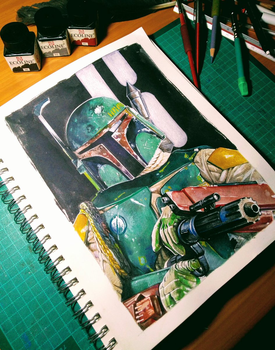 danberima's tweet photo. Solo. 
"You're no good to me dead"

Watercolor and colored pencil on strathmore paper https://t.co/8dbu41cTfo
