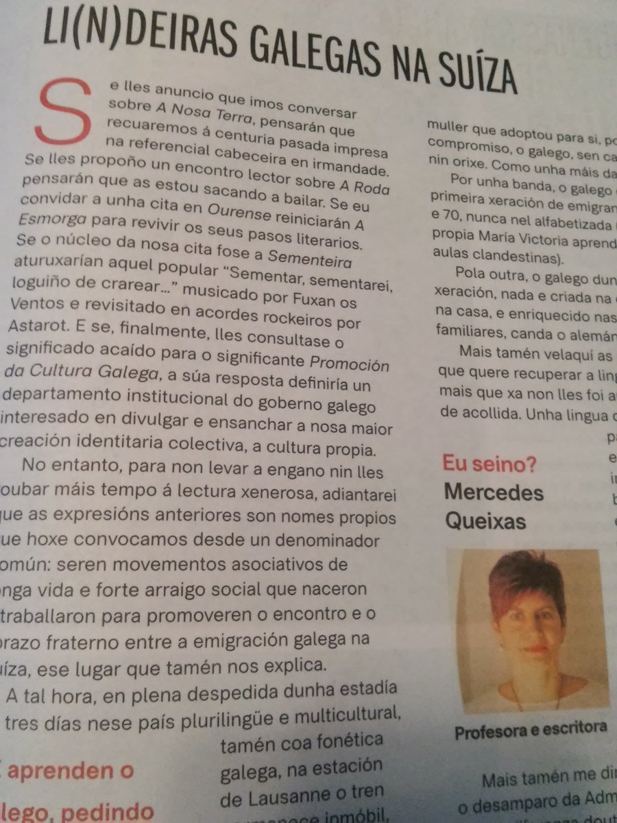 MercedesQueixas's tweet photo. Bo día! 
Se por acaso non nos vemos...lémonos no @SermosGaliza recén chegado ás nosas casas ou nos quioscos. https://t.co/C3x8sjR3gL