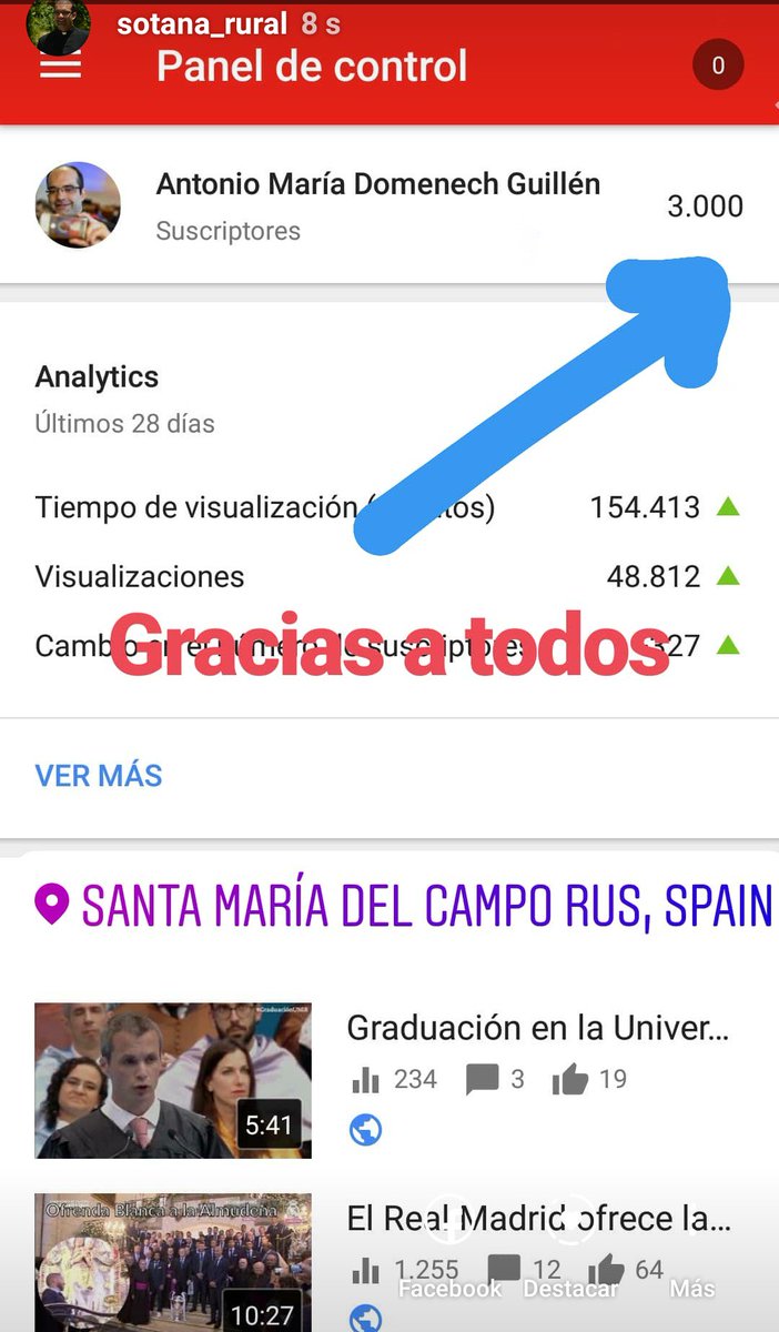 antoniomariamcr's tweet photo. Hoy hemos llegado a 3000 suscriptores, seis días antes del segundo cumpleaños. Feliz día de la Visitación de la Virgen María a Santa Isabel. Se acaba el #MdeMaria https://t.co/apVgzI6hP1