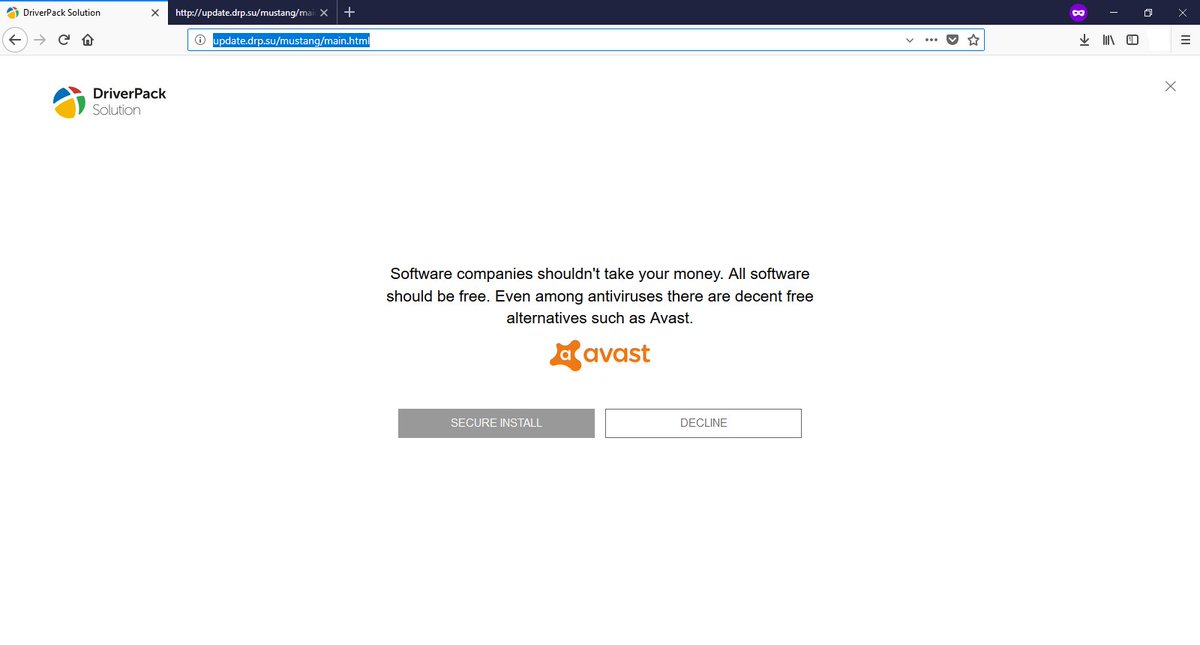 DissectMalware's tweet image. #PE -> #mshta (/update.drp.su/mustang/tools/run.hta) -> moves window to (-50000, 0), redirects to (/mustang/main.html). It includes ./main.js (#JScript) -> #bitsadmin (
/download.drp.su/soft/ +
window.lang === 'ru' ? 'AvastAntivirusB.exe' : 'AvastAntivirusWorldwideE.exe')
