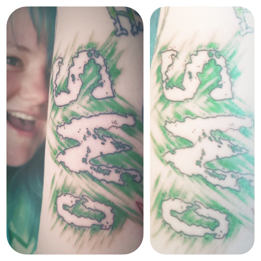 OfficialAmysant's tweet image. The #sWo is Part of my #WrestlingSleeve since yesterday 😜💚 #SquadRules #germanSWOmember #wrestling #Tattooaddict