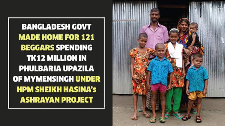 #Bangladesh govt made home for 121 #Beggars spending Tk12 million in Phulbaria upazila of #Mymensingh under HPM #SheikhHasina's #AshrayanProject.
#ThanksHasina #BangladeshTransforming