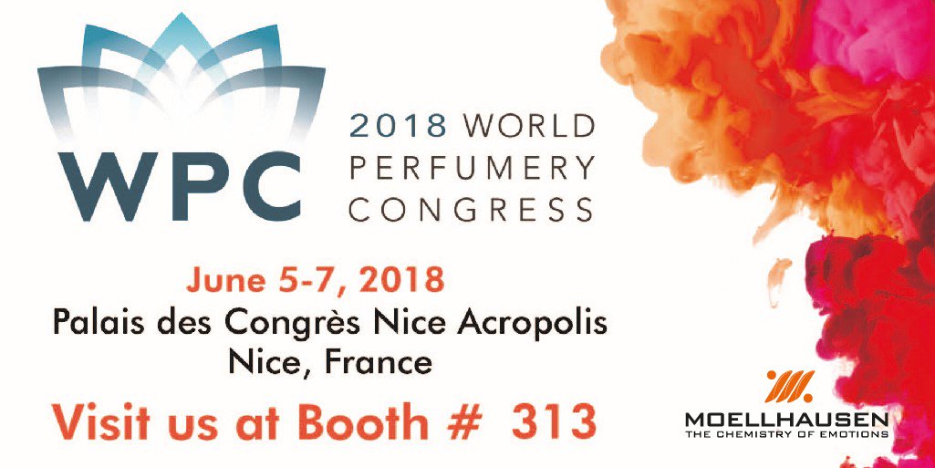 moellhausen's tweet photo. Challenges and opportunities on the global stage of #fragrances. Visit #Moellhausen at #WPCNice next week #WorldPerfumeryCongress #WPC #TheChemistryOfEmotions https://t.co/LDmltDh9Pq